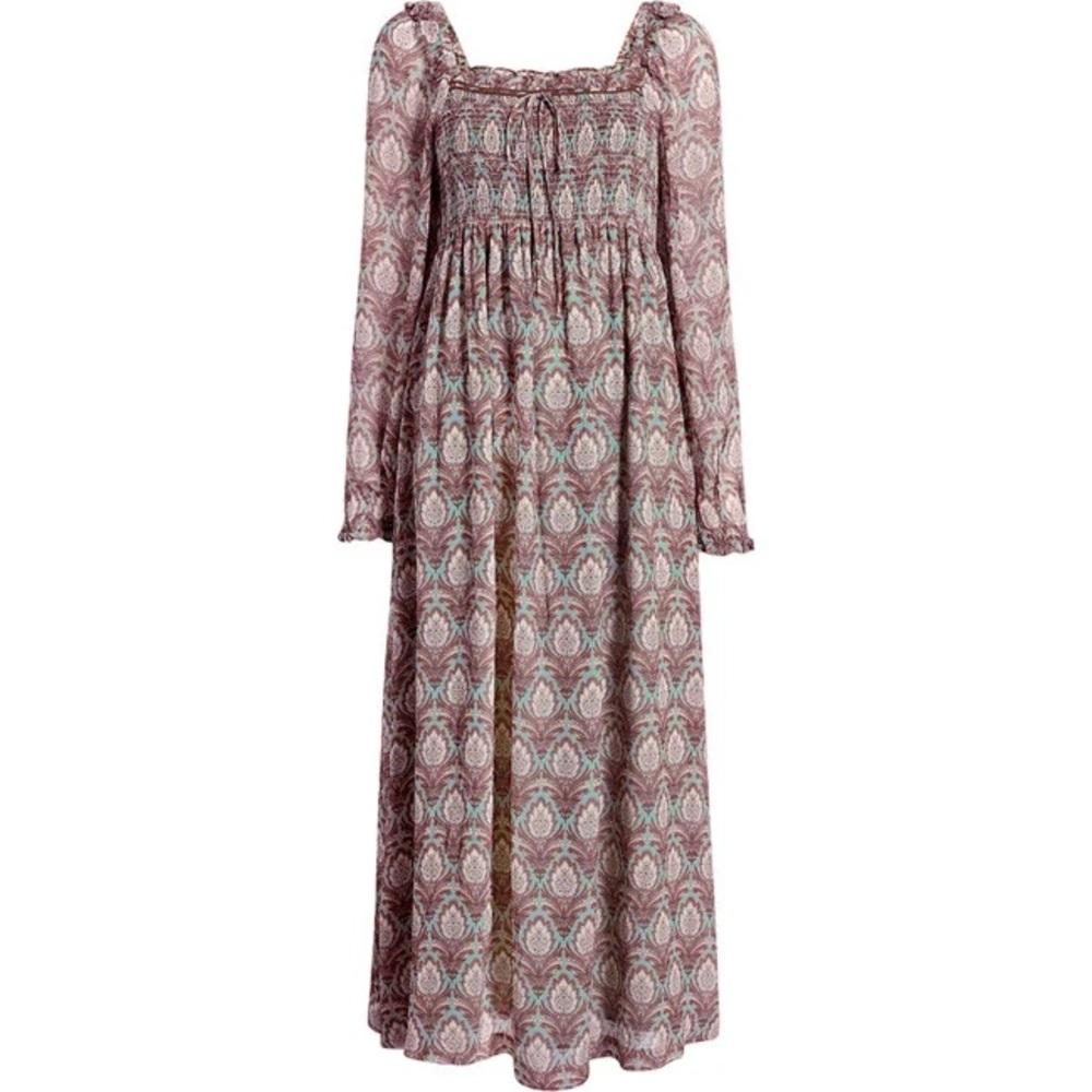 Hill House Scarlett‎ Long Sleeve Midi Nap Dress In Pine Cone Sage XXS - Picture 5 of 8